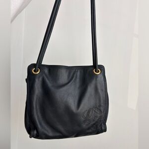 vintage Loewe shopper bag dark navy blue